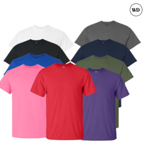 Gildan Heavy Cotton Short Sleeve T-Shirt, Mix Color Tee Pack of 9