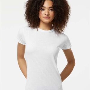 Tultex Women’s Poly-Rich T-Shirt, Poly/Cotton Blend, Slim Fit, Single Pack