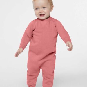Rabbit Skins Infant Fleece One-Piece – Cozy Baby Jumpsuit NB–18M (Mauvelous & Natural Heather)