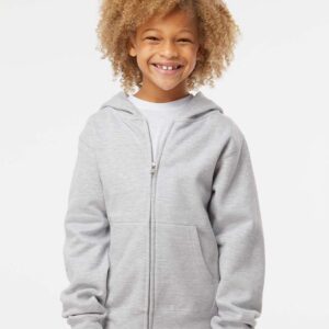 Independent Trading Co. Youth Full-Zip Midweight Hoodie – Soft Fleece Sweatshirt (Multi-Color)