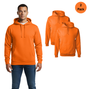 Jerzees Men’s Safety Orange NuBlend Fleece Hoodie, 2-Pack, Sizes S–3XL