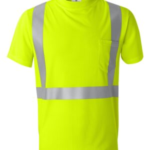 Kishigo Unisex High-Performance Microfiber T-Shirt – Moisture-Wicking Hi-Vis Work Shirt (Lime and Orange)