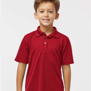 Paragon Youth Saratoga Performance Mini Mesh Polo, Red & Royal, Moisture-Wicking, UPF 30+ Youth Sports Polo Shirt
