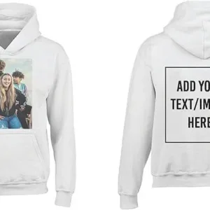 SARROY Custom Printed Hoodie, Cotton Blend Men’s Personalized Hoodie, Black And Ash