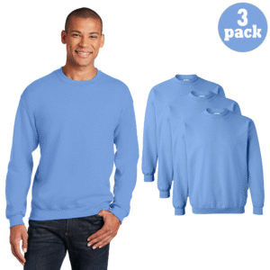 Gildan Men’s Carolina Blue Heavy Blend Crewneck Sweatshirt, 3-Pack (S–3XL)