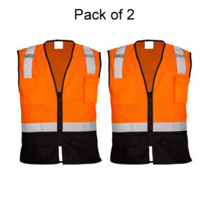 Kishigo Black Bottom Mesh Class 2 High-Visibility Safety Vest (2-Pack, Lime, Orange, S–5XL)