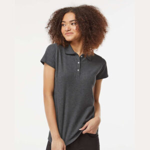 Tultex Women’s Sport Piqué Polo Shirt, Heather Charcoal (S–XL)