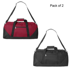 Liberty Bags 22½" Duffel Bag – 2-Pack Travel & Gym Bags (Red & Black)