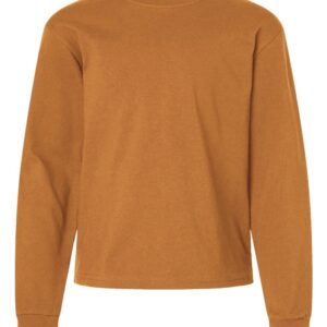 BELLA+CANVAS Youth Heavyweight Long Sleeve T-Shirt, Single Pack, Mix Colors (S–XL), Boxy Fit