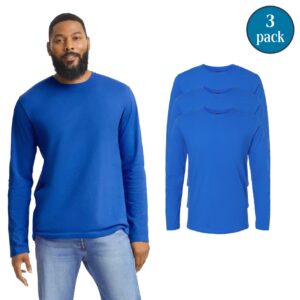 Gildan Men’s Softstyle Long Sleeve T-Shirts – Royal (3-Pack, Ring-Spun Cotton, Modern Classic Fit, Sizes S–3XL)