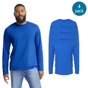 Gildan Men’s Softstyle Long Sleeve T-Shirts – Royal (4-Pack, Ultra-Soft Ring-Spun Cotton, Modern Fit, Sizes S–3XL)