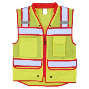 Kishigo Men’s Color Contrast High Performance Surveyor’s Safety Vest (ANSI Class 2, Multiple Colors, S–5XL)