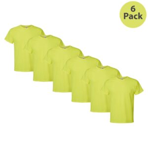 Hanes Men’s Classic Essential-T Shirt – 6-Pack Safety Green, S–5XL