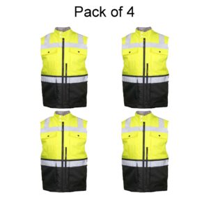 Kishigo Insulated Class 2 High-Visibility Safety Vest – Thermal Ripstop Work Vest (4-Pack, M–3XL)