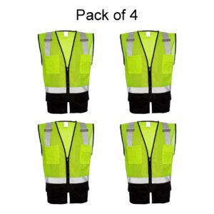 Kishigo Black Bottom Mesh Class 2 High-Visibility Safety Vest (4-Pack, Lime, Orange, S–5XL)