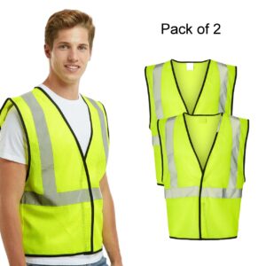 Kishigo Hook-and-Loop Mesh Class 2 Safety Vest (2-Pack, Lime & Orange, S–5XL)