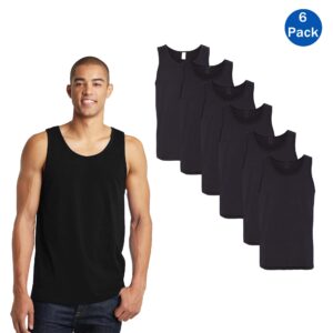 Gildan Heavy Cotton Men’s Tank Top – Soft, Black Durable Sleeveless 6-Pack
