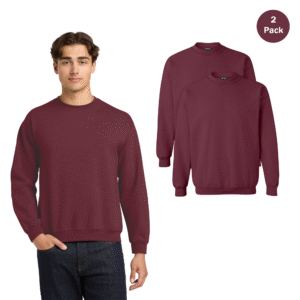 Gildan Men’s Heavy Blend Crewneck Sweatshirt 2-Pack, Maroon (S–3XL)