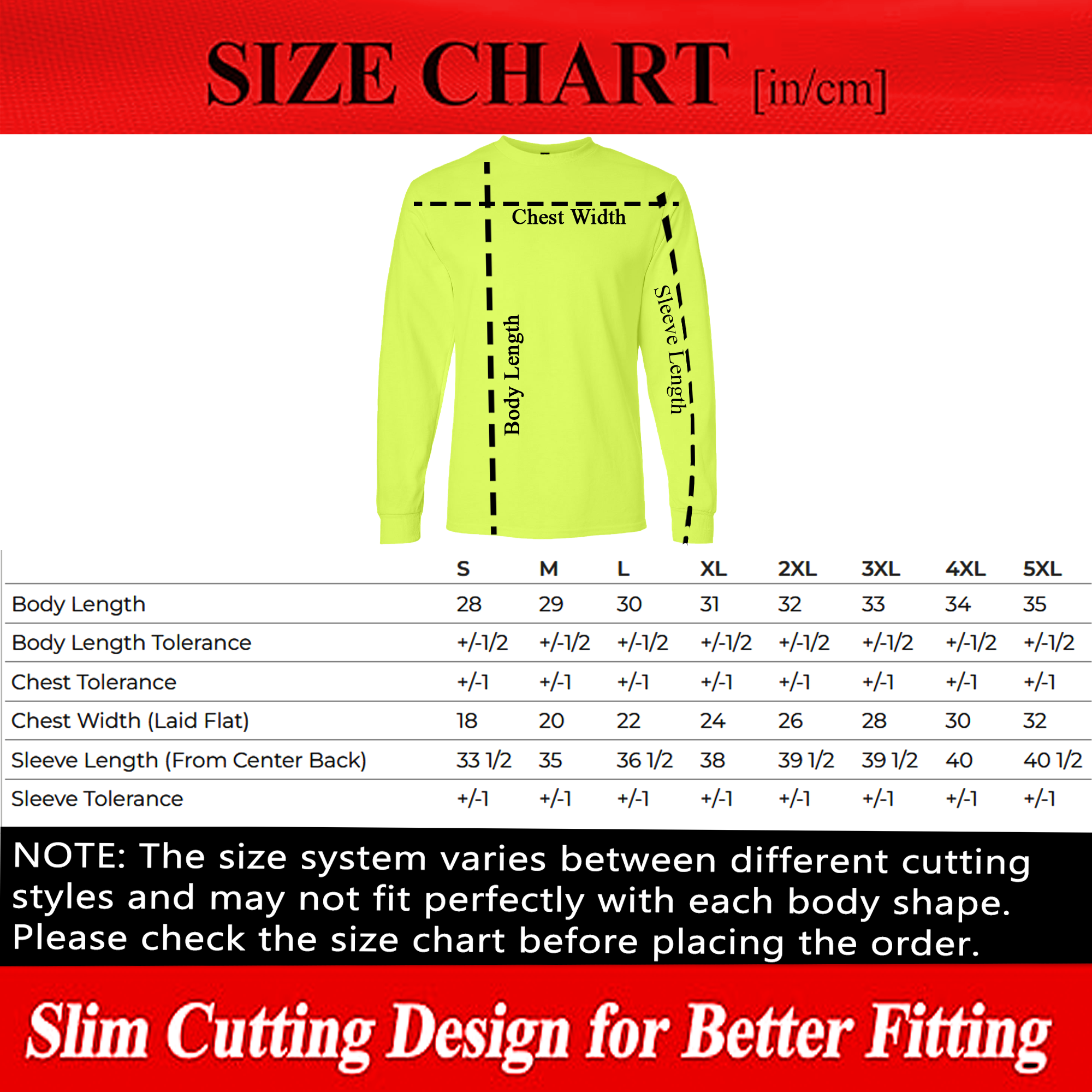 gildan-2400-safety-green-construction-work-shirt-size-chart