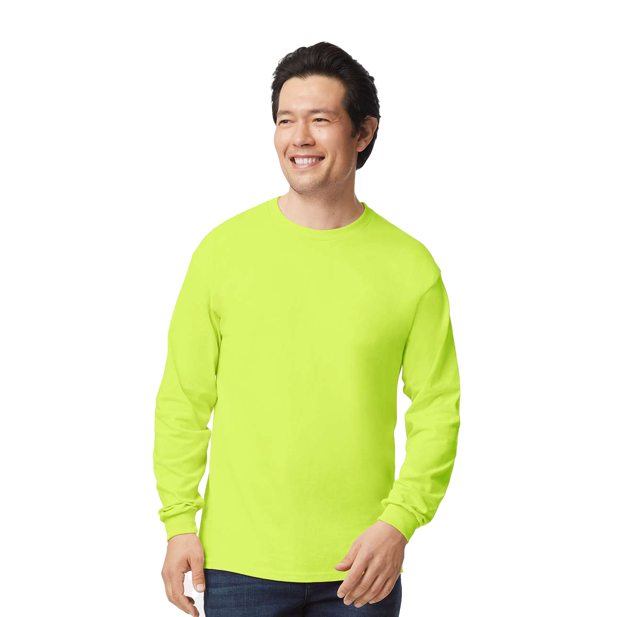 gildan-2400-safety-green-ultra-cotton-long-sleeve-shirt