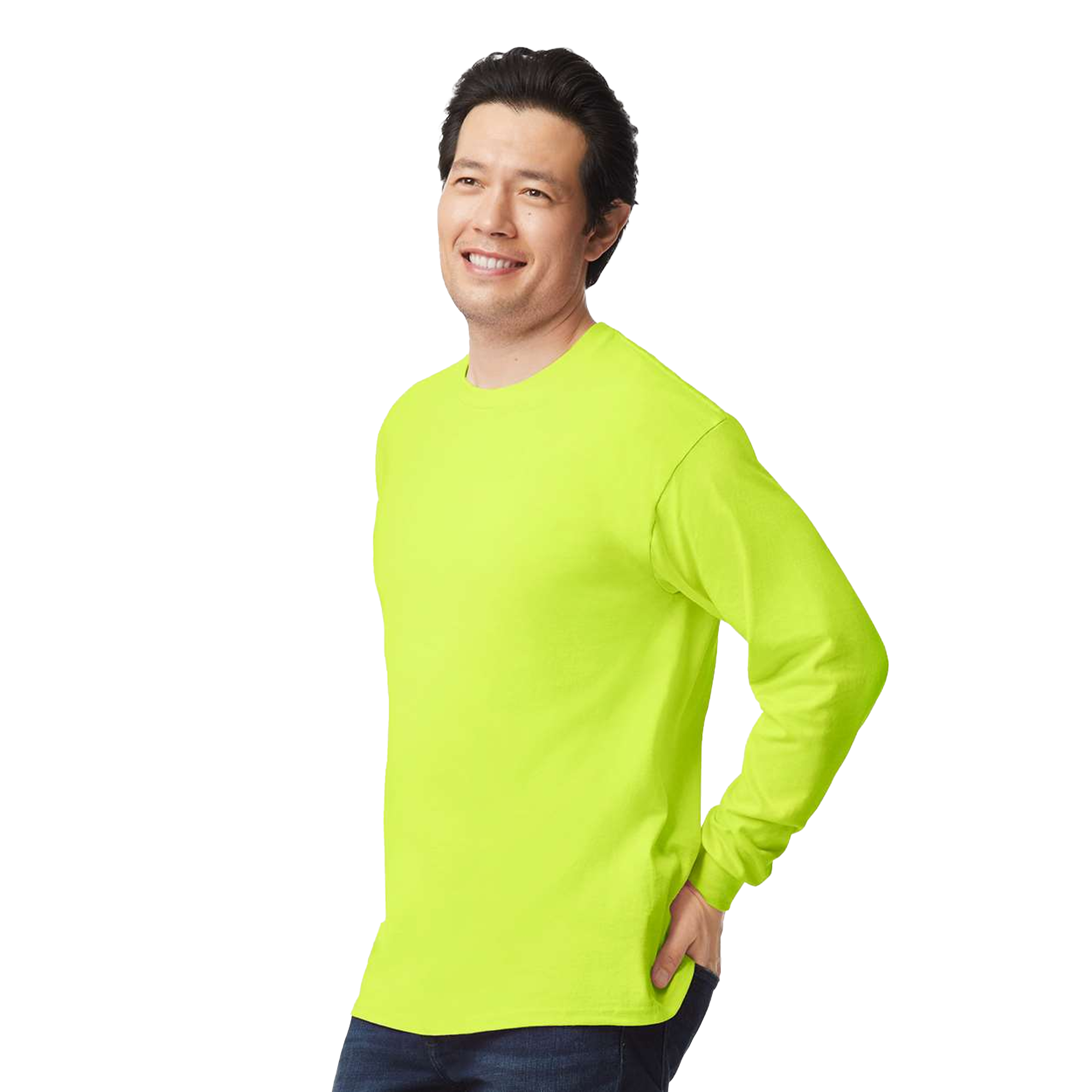 gildan-unisex-2400-safety-green-workwear-shirt