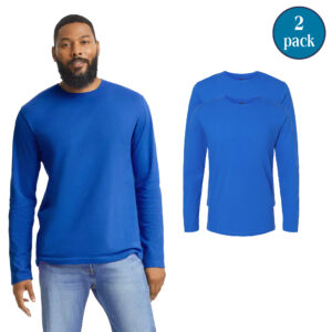 Gildan Men’s Softstyle Long Sleeve T-Shirts – Royal (2-Pack, Ring-Spun Cotton, Modern Classic Fit, Sizes S–3XL)