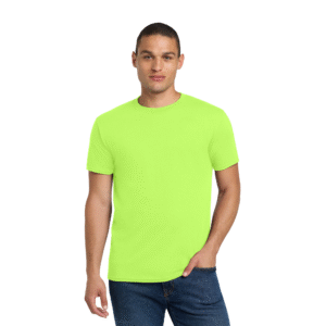 Jerzees Men’s Dri-Power Short Sleeve Work T-Shirt – Safety Green, Safety Orange, Moisture-Wicking (Single, S–2XL)