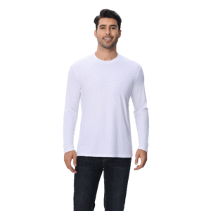 Zfeel Men's Dry Fit Poly Long Sleeve Shirt, 100 Polyester Crewneck Moisture Wicking Tee