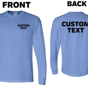 Sarroy Custom Long Sleeve DryBlend T-Shirt – Personalized Moisture-Wicking 50/50 Tee, Add Your Own Text, Workwear & Everyday Wear