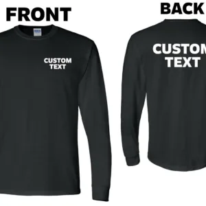 Sarroy Custom Long Sleeve DryBlend T-Shirt, Personalized Text Tee, Moisture-Wicking 50/50 Cotton Poly, Classic Fit Workwear Top