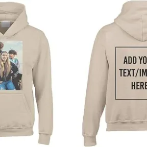 SARROY Personalized Cotton Blend Hoodie Custom Printed Men’s Hoodie in Navy Blue And Sand