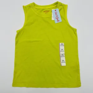 Cat & Jack Youth Boys’ Solid Muscle Tank Top, Neon Green, Size XS (4/5), Single Pack