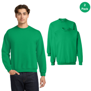Gildan Men’s Heavy Blend Crewneck Sweatshirt 2-Pack, Irish Green (S–3XL)